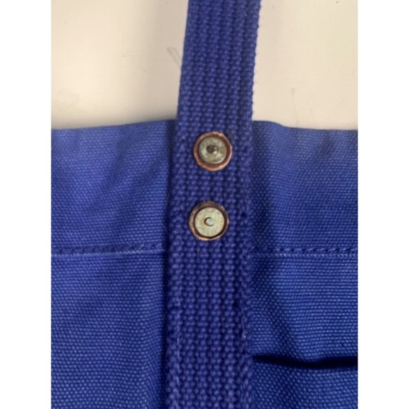 Ralph Lauren Blue Canvas Tote Bag Yellow‎ Pony & Number 3 Beach Shopper - Picture 7 of 14